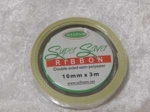 10mm x 3m Double Sided Satin Ribbon Jade Green