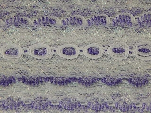 Feather Edge Eyelet Lace Per Meter 37mm Iridescent White/Lilac