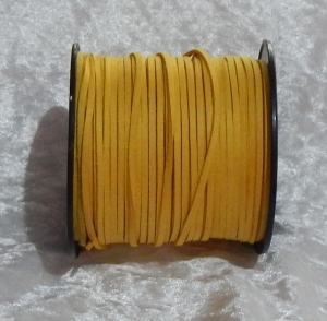 Faux Suede Cord Flat 3mm Gold